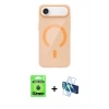 MARSİLYAN™- iPhone 17 Air Kılıf Pusula Form Özel Seri - Siyah 3D Antistatik Seramik Nano Ekran Koruyucu + Raze Metal Kamera Lens - MI