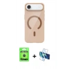 MARSİLYAN™- iPhone 17 Air Kılıf Pusula Form Özel Seri - Siyah 3D Antistatik Seramik Nano Ekran Koruyucu + Raze Metal Kamera Lens - MI