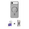 MARSİLYAN™- iPhone 17 Air Kılıf Pusula Form Özel Seri - Siyah Bilvis 3D Cam Ekran Koruyucu + Bilvis Titan Kamera Lens - SH