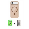 MARSİLYAN™- iPhone 17 Air Kılıf Pusula Form Özel Seri - Siyah Bilvis 3D Cam Ekran Koruyucu + Raze Metal Kamera Lens - MI