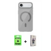 MARSİLYAN™- iPhone 17 Air Kılıf Pusula Form Özel Seri - Siyah Bilvis 3D Cam Ekran Koruyucu + Raze Metal Kamera Lens - MI