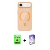 MARSİLYAN™- iPhone 17 Air Kılıf Pusula Form Özel Seri - Siyah Bilvis 5in1 3D Magic Cam Ekran Koruyucu + Raze Metal Kamera Lens - SH