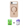 MARSİLYAN™- iPhone 17 Air Kılıf Pusula Form Özel Seri - Siyah Bilvis 5in1 3D Magic Cam Ekran Koruyucu + Raze Metal Kamera Lens - GS