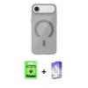MARSİLYAN™- iPhone 17 Air Kılıf Pusula Form Özel Seri - Siyah Bilvis 5in1 3D Magic Cam Ekran Koruyucu + Raze Metal Kamera Lens - GS