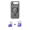 MARSİLYAN™- iPhone 17 Air Kılıf Pusula Form Özel Seri - Siyah Bilvis 5in1 5D Magic Hayalet Cam Ekran Koruyucu + Bilvis Titan Kamera Lens - GD