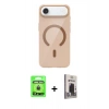MARSİLYAN™- iPhone 17 Air Kılıf Pusula Form Özel Seri - Siyah Bilvis Hayalet Cam Ekran Koruyucu + Raze Metal Kamera Lens - GD