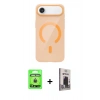 MARSİLYAN™- iPhone 17 Air Kılıf Pusula Form Özel Seri - Siyah Bilvis Hayalet Cam Ekran Koruyucu + Raze Metal Kamera Lens - GD
