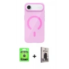 MARSİLYAN™- iPhone 17 Air Kılıf Pusula Form Özel Seri - Siyah Bilvis Hayalet Cam Ekran Koruyucu + Raze Metal Kamera Lens - GD