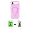 MARSİLYAN™- iPhone 17 Air Kılıf Pusula Form Özel Seri - Siyah Bilvis Hayalet Cam Ekran Koruyucu + Raze Metal Kamera Lens - MI