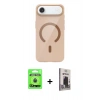 MARSİLYAN™- iPhone 17 Air Kılıf Pusula Form Özel Seri - Siyah Bilvis Hayalet Cam Ekran Koruyucu + Raze Metal Kamera Lens - MI