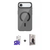 MARSİLYAN™- iPhone 17 Air Kılıf Pusula Form Özel Seri - Siyah Bilvis Hayalet Cam Ekran Koruyucu + Bilvis Titan Kamera Lens - SH