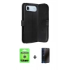 MARSİLYAN™- iPhone 17 Air Kılıf Siluet Işık Serisi - Siyah 3D Antistatik Hayalet Cam Ekran Koruyucu + Raze Metal Kamera Lens - GS