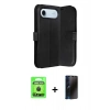 MARSİLYAN™- iPhone 17 Air Kılıf Siluet Işık Serisi - Siyah 3D Antistatik Hayalet Cam Ekran Koruyucu + Raze Metal Kamera Lens - SH