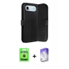 MARSİLYAN™- iPhone 17 Air Kılıf Siluet Işık Serisi - Siyah Bilvis 5in1 3D Magic Cam Ekran Koruyucu + Raze Metal Kamera Lens - SH