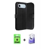 MARSİLYAN™- iPhone 17 Air Kılıf Siluet Işık Serisi - Siyah Bilvis 5in1 5D Magic Hayalet Cam Ekran Koruyucu + Raze Metal Kamera Lens - SH
