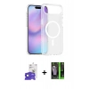 MARSİLYAN™- iPhone 17 Air Kılıf Siluet Minimal Prime - Şeffaf 360 Full Body Arka Koruyucu + Bilvis Titan Kamera Lens - LT
