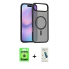 MARSİLYAN™- iPhone 17 Air Kılıf Siluet Minimal Prime - Şeffaf Pasifik Cam Ekran Koruyucu + Raze Metal Kamera Lens - GD