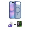 MARSİLYAN™- iPhone 17 Air Kılıf Siluet Minimal Prime - Siyah 360 Mat Full Body Arka Koruyucu + Bilvis Titan Kamera Lens - GS