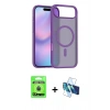 MARSİLYAN™- iPhone 17 Air Kılıf Siluet Minimal Prime - Siyah 3D Antistatik Cam Ekran Koruyucu + Raze Metal Kamera Lens - MI