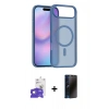 MARSİLYAN™- iPhone 17 Air Kılıf Siluet Minimal Prime - Siyah 3D Antistatik Hayalet Cam Ekran Koruyucu + Bilvis Titan Kamera Lens - GD