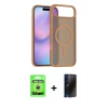 MARSİLYAN™- iPhone 17 Air Kılıf Siluet Minimal Prime - Siyah 3D Antistatik Hayalet Cam Ekran Koruyucu + Raze Metal Kamera Lens - GS