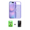 MARSİLYAN™- iPhone 17 Air Kılıf Siluet Minimal Prime - Siyah 3D Antistatik Hayalet Cam Ekran Koruyucu + Raze Metal Kamera Lens - GS
