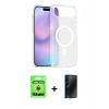 MARSİLYAN™- iPhone 17 Air Kılıf Siluet Minimal Prime - Siyah 3D Antistatik Hayalet Cam Ekran Koruyucu + Raze Metal Kamera Lens - GS