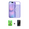 MARSİLYAN™- iPhone 17 Air Kılıf Siluet Minimal Prime - Siyah 3D Antistatik Hayalet Cam Ekran Koruyucu + Raze Metal Kamera Lens - SH