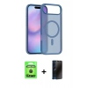 MARSİLYAN™- iPhone 17 Air Kılıf Siluet Minimal Prime - Siyah 3D Antistatik Hayalet Cam Ekran Koruyucu + Raze Metal Kamera Lens - SH