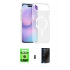 MARSİLYAN™- iPhone 17 Air Kılıf Siluet Minimal Prime - Siyah 3D Antistatik Hayalet Cam Ekran Koruyucu + Raze Metal Kamera Lens - SH