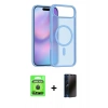 MARSİLYAN™- iPhone 17 Air Kılıf Siluet Minimal Prime - Siyah 3D Antistatik Hayalet Cam Ekran Koruyucu + Raze Metal Kamera Lens - SH