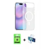 MARSİLYAN™- iPhone 17 Air Kılıf Siluet Minimal Prime - Siyah 3D Antistatik Seramik Nano Ekran Koruyucu + Raze Metal Kamera Lens - GS