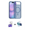 MARSİLYAN™- iPhone 17 Air Kılıf Siluet Minimal Prime - Siyah 3D Antistatik Seramik Nano Ekran Koruyucu + Bilvis Titan Kamera Lens - SH