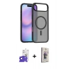 MARSİLYAN™- iPhone 17 Air Kılıf Siluet Minimal Prime - Siyah Bilvis 3D Cam Ekran Koruyucu + Bilvis Titan Kamera Lens - SH