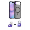 MARSİLYAN™- iPhone 17 Air Kılıf Siluet Minimal Prime - Siyah Bilvis 5in1 5D Magic Hayalet Cam Ekran Koruyucu + Bilvis Titan Kamera Lens - LT
