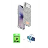 MARSİLYAN™- iPhone 17 Air Kılıf Vadi Klasik Serisi - Siyah 3D Antistatik Cam Ekran Koruyucu + Raze Metal Kamera Lens - SH