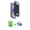 MARSİLYAN™- iPhone 17 Air Kılıf Vadi Klasik Serisi - Siyah 3D Antistatik Seramik Nano Ekran Koruyucu + Raze Metal Kamera Lens - MI
