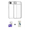 MARSİLYAN™- iPhone 17 Air Kılıf Vadi Minimal - Şeffaf Pasifik Cam Ekran Koruyucu + Bilvis Titan Kamera Lens - GS