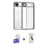 MARSİLYAN™- iPhone 17 Air Kılıf Vadi Minimal - Şeffaf Pasifik Cam Ekran Koruyucu + Bilvis Titan Kamera Lens - GD