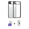 MARSİLYAN™- iPhone 17 Air Kılıf Vadi Minimal - Şeffaf Pasifik Cam Ekran Koruyucu + Bilvis Titan Kamera Lens - GD