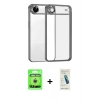 MARSİLYAN™- iPhone 17 Air Kılıf Vadi Minimal - Şeffaf Pasifik Cam Ekran Koruyucu + Raze Metal Kamera Lens - GS