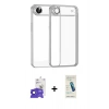MARSİLYAN™- iPhone 17 Air Kılıf Vadi Minimal - Şeffaf Pasifik Cam Ekran Koruyucu + Bilvis Titan Kamera Lens - SH