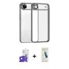MARSİLYAN™- iPhone 17 Air Kılıf Vadi Minimal - Şeffaf Pasifik Cam Ekran Koruyucu + Bilvis Titan Kamera Lens - SH