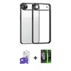 MARSİLYAN™- iPhone 17 Air Kılıf Vadi Minimal - Siyah 360 Mat Full Body Arka Koruyucu + Bilvis Titan Kamera Lens - GD