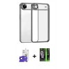 MARSİLYAN™- iPhone 17 Air Kılıf Vadi Minimal - Siyah 360 Mat Full Body Arka Koruyucu + Bilvis Titan Kamera Lens - LT