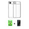 MARSİLYAN™- iPhone 17 Air Kılıf Vadi Minimal - Siyah 3D Antistatik Hayalet Cam Ekran Koruyucu + Raze Metal Kamera Lens - GS