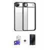 MARSİLYAN™- iPhone 17 Air Kılıf Vadi Minimal - Siyah 3D Antistatik Hayalet Cam Ekran Koruyucu + Bilvis Titan Kamera Lens - LT