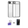 MARSİLYAN™- iPhone 17 Air Kılıf Vadi Minimal - Siyah 3D Antistatik Hayalet Cam Ekran Koruyucu + Bilvis Titan Kamera Lens - LT