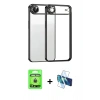 MARSİLYAN™- iPhone 17 Air Kılıf Vadi Minimal - Siyah 3D Antistatik Seramik Nano Ekran Koruyucu + Raze Metal Kamera Lens - GD