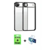 MARSİLYAN™- iPhone 17 Air Kılıf Vadi Minimal - Siyah 3D Antistatik Seramik Nano Ekran Koruyucu + Raze Metal Kamera Lens - MI